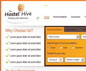 Hostel Hive: Branding, web design & website development project